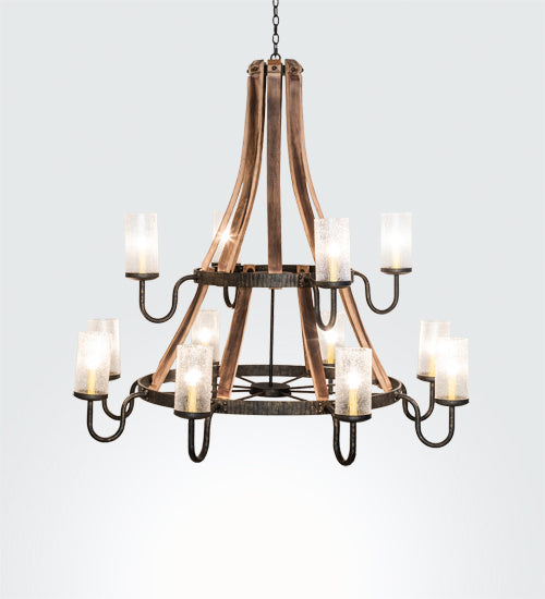 Meyda Tiffany - 238765 - 12 Light Chandelier - Barrel Stave - Golden Bronze