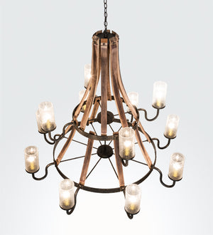 Meyda Tiffany - 238765 - 12 Light Chandelier - Barrel Stave - Golden Bronze