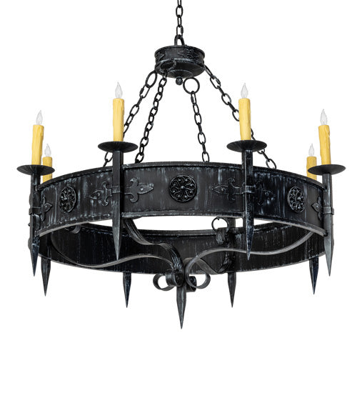 Meyda Tiffany - 239061 - Eight Light Chandelier - Calandra - Antique Iron Gate