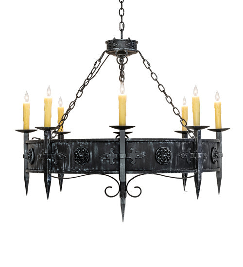 Meyda Tiffany - 239061 - Eight Light Chandelier - Calandra - Antique Iron Gate