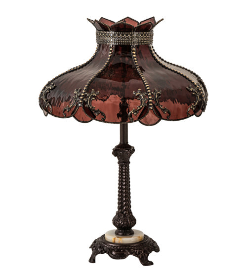 Meyda Tiffany - 240466 - Two Light Table Lamp - Elizabeth - Craftsman Brown