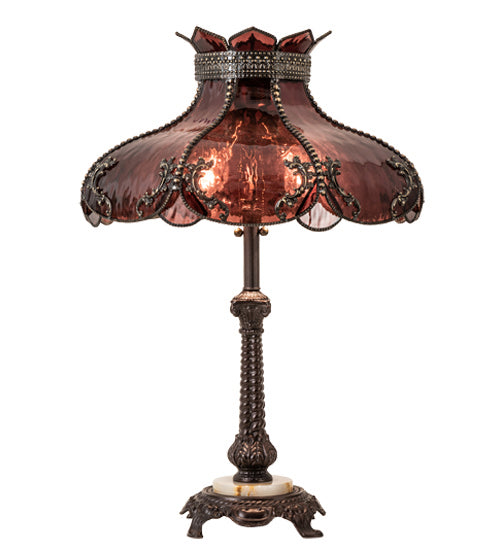 Meyda Tiffany - 240466 - Two Light Table Lamp - Elizabeth - Craftsman Brown