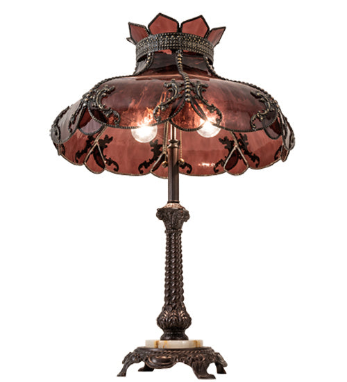 Meyda Tiffany - 240466 - Two Light Table Lamp - Elizabeth - Craftsman Brown