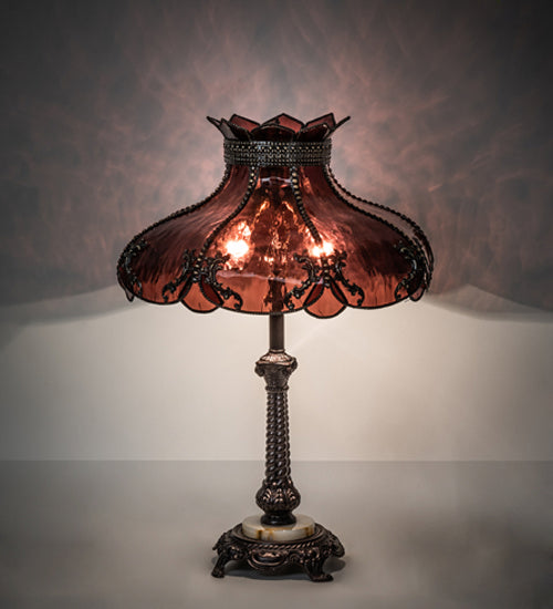 Meyda Tiffany - 240466 - Two Light Table Lamp - Elizabeth - Craftsman Brown