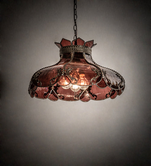 Meyda Tiffany - 240481 - Two Light Pendant - Elizabeth - Craftsman Brown