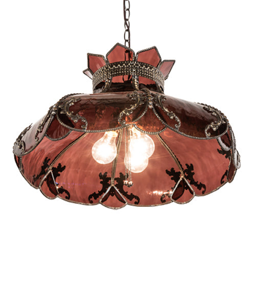 Meyda Tiffany - 240481 - Two Light Pendant - Elizabeth - Craftsman Brown