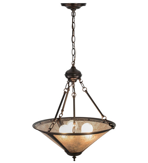 Meyda Tiffany - 240708 - Three Light Pendant - Sutter - Mahogany Bronze