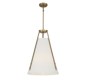 Savoy House - 7-2521-4-322 - Four Light Pendant - Newport - Warm Brass