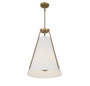 Savoy House - 7-2521-4-322 - Four Light Pendant - Newport - Warm Brass