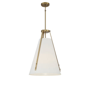 Savoy House - 7-2521-4-322 - Four Light Pendant - Newport - Warm Brass