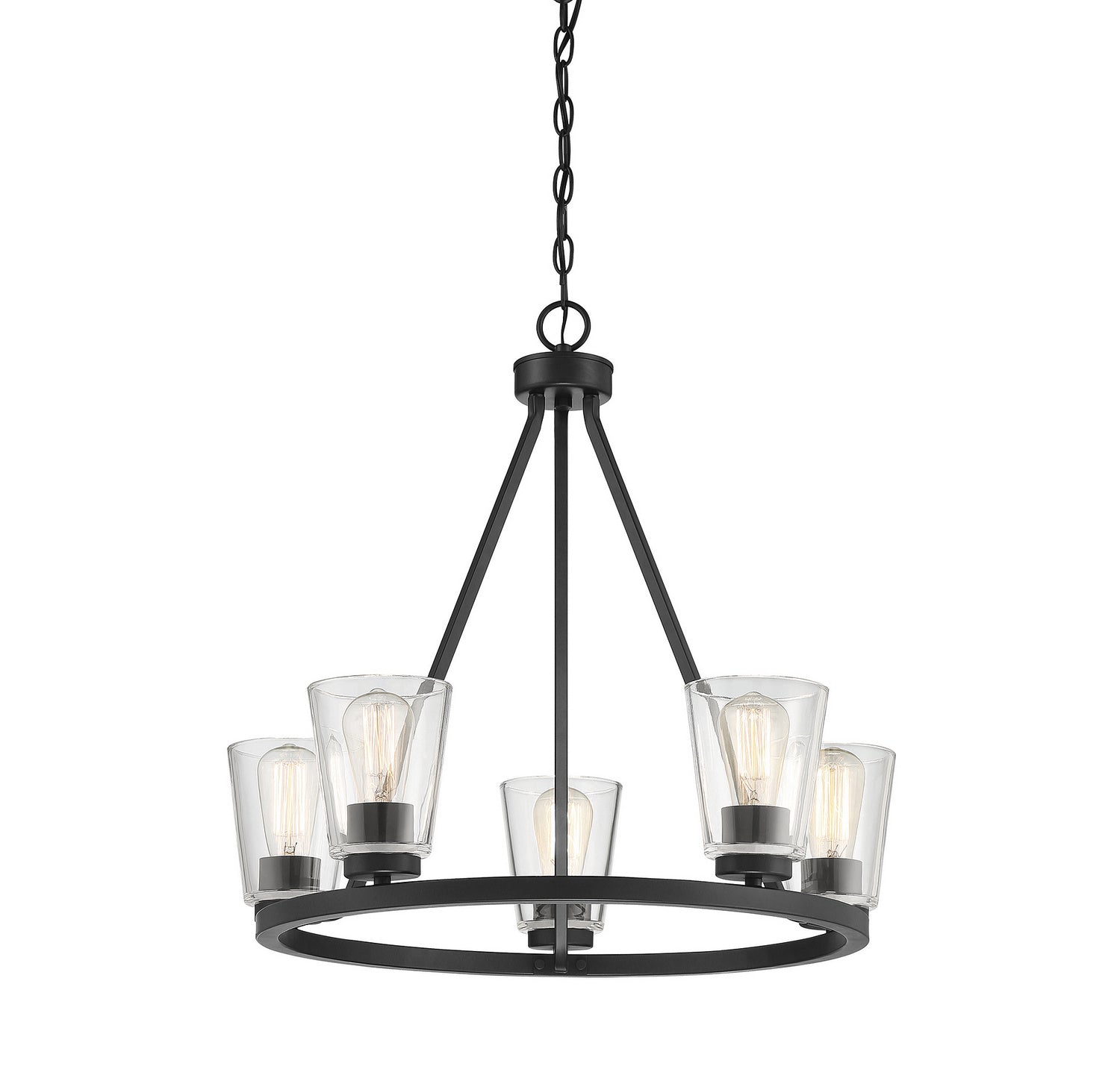 Savoy House - 1-1021-5-89 - Five Light Chandelier - Calhoun - Matte Black