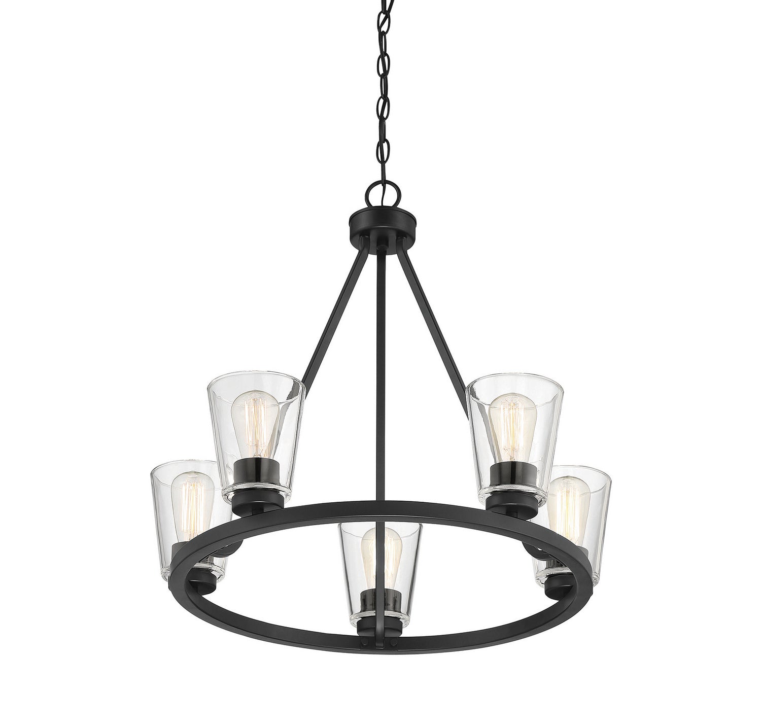 Savoy House - 1-1021-5-89 - Five Light Chandelier - Calhoun - Matte Black