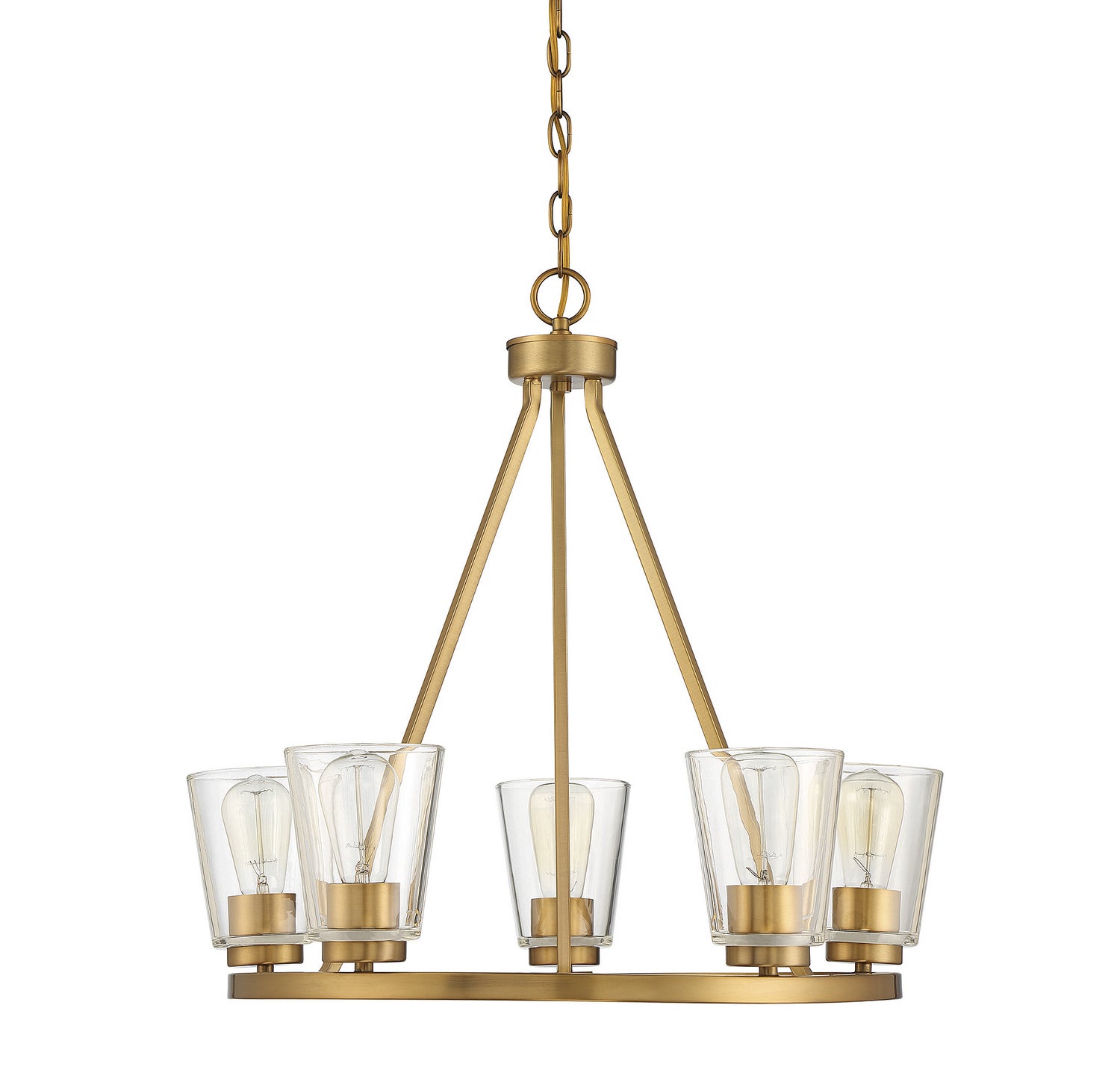 Savoy House - 1-1021-5-322 - Five Light Chandelier - Calhoun - Warm Brass