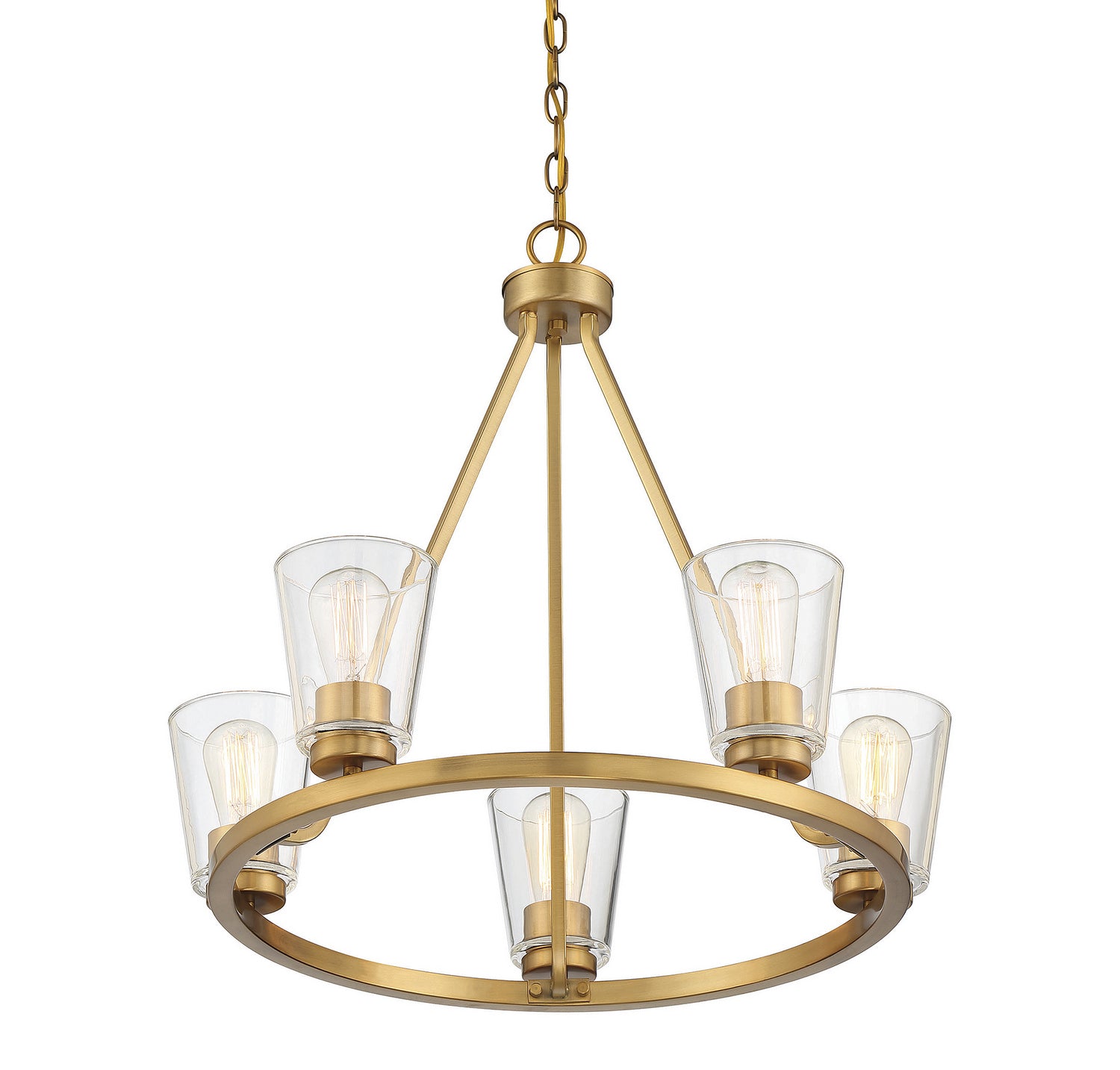 Savoy House - 1-1021-5-322 - Five Light Chandelier - Calhoun - Warm Brass