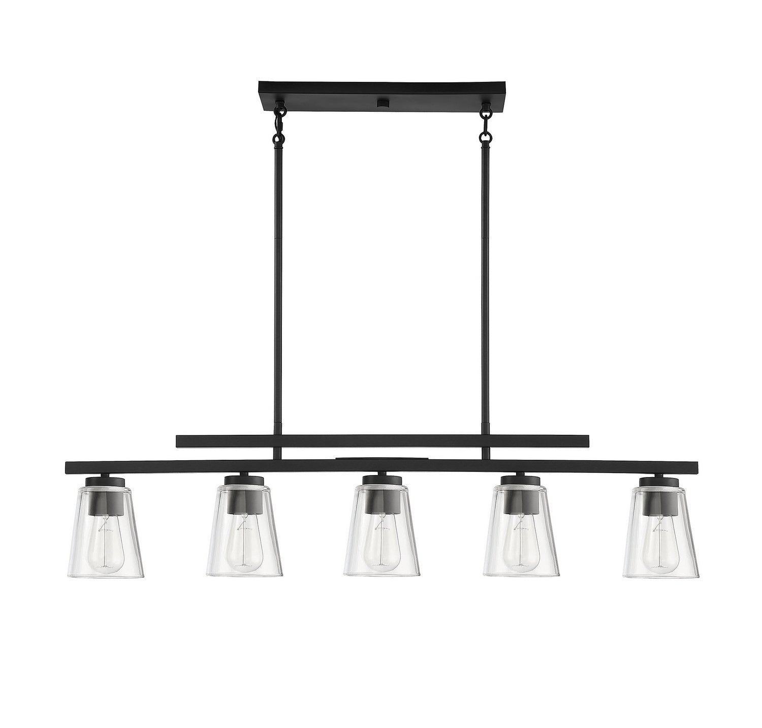 Savoy House - 1-1023-5-89 - Five Light Linear Chandelier - Calhoun - Matte Black