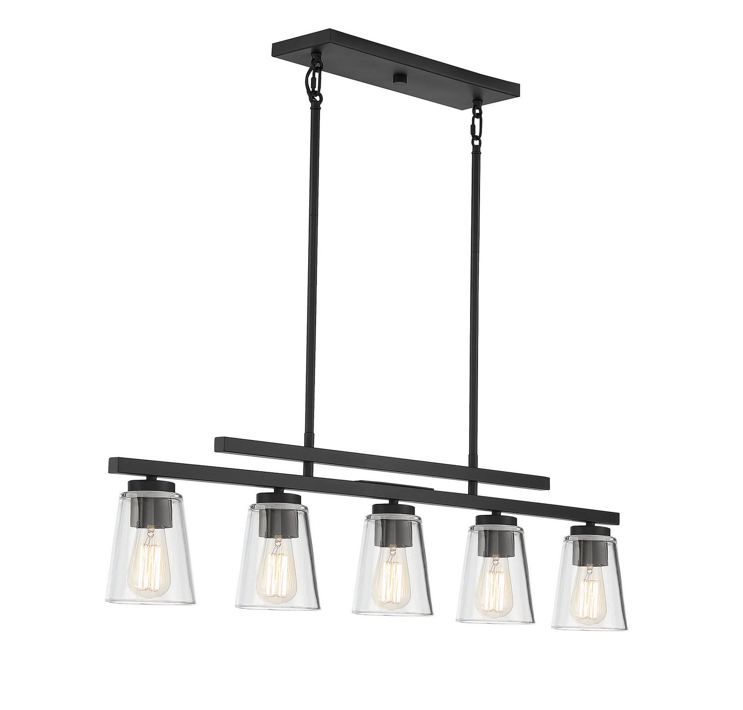 Savoy House - 1-1023-5-89 - Five Light Linear Chandelier - Calhoun - Matte Black