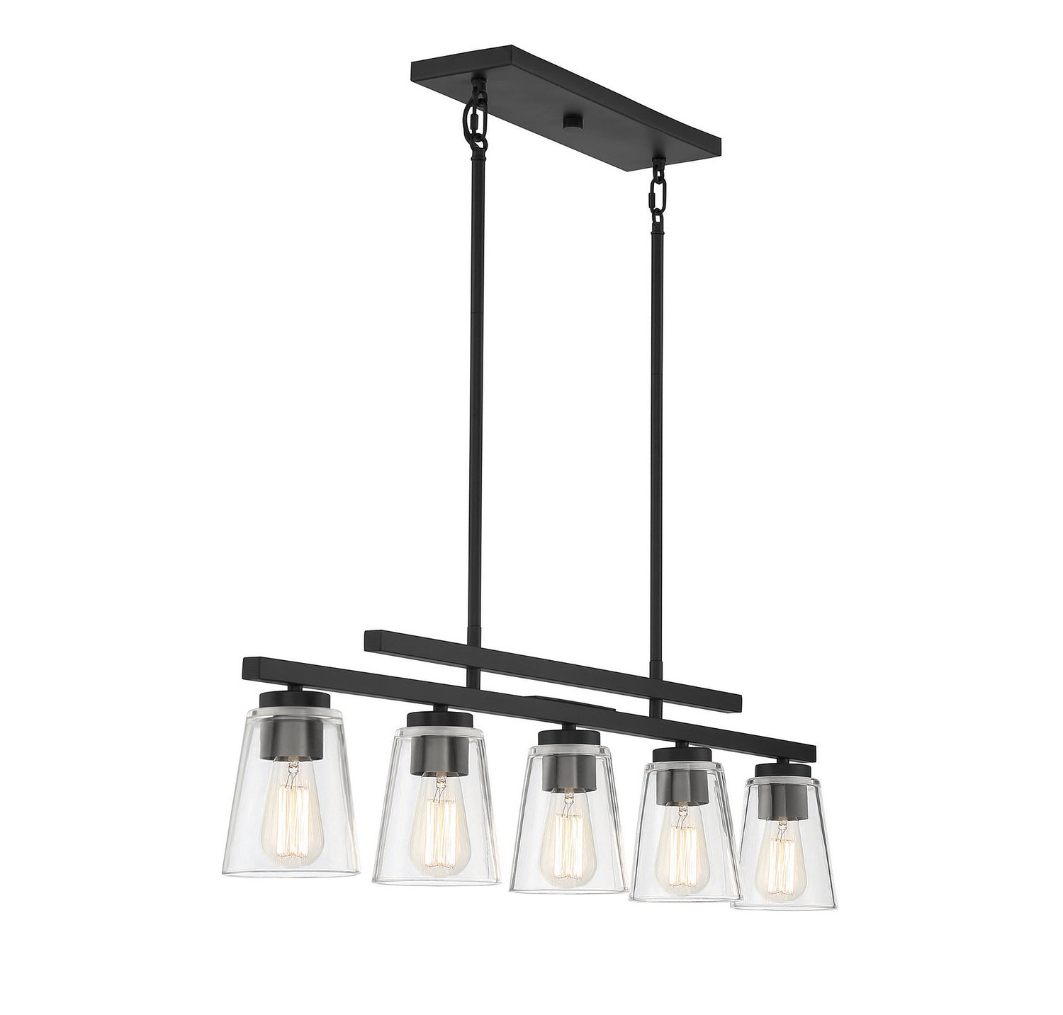 Savoy House - 1-1023-5-89 - Five Light Linear Chandelier - Calhoun - Matte Black