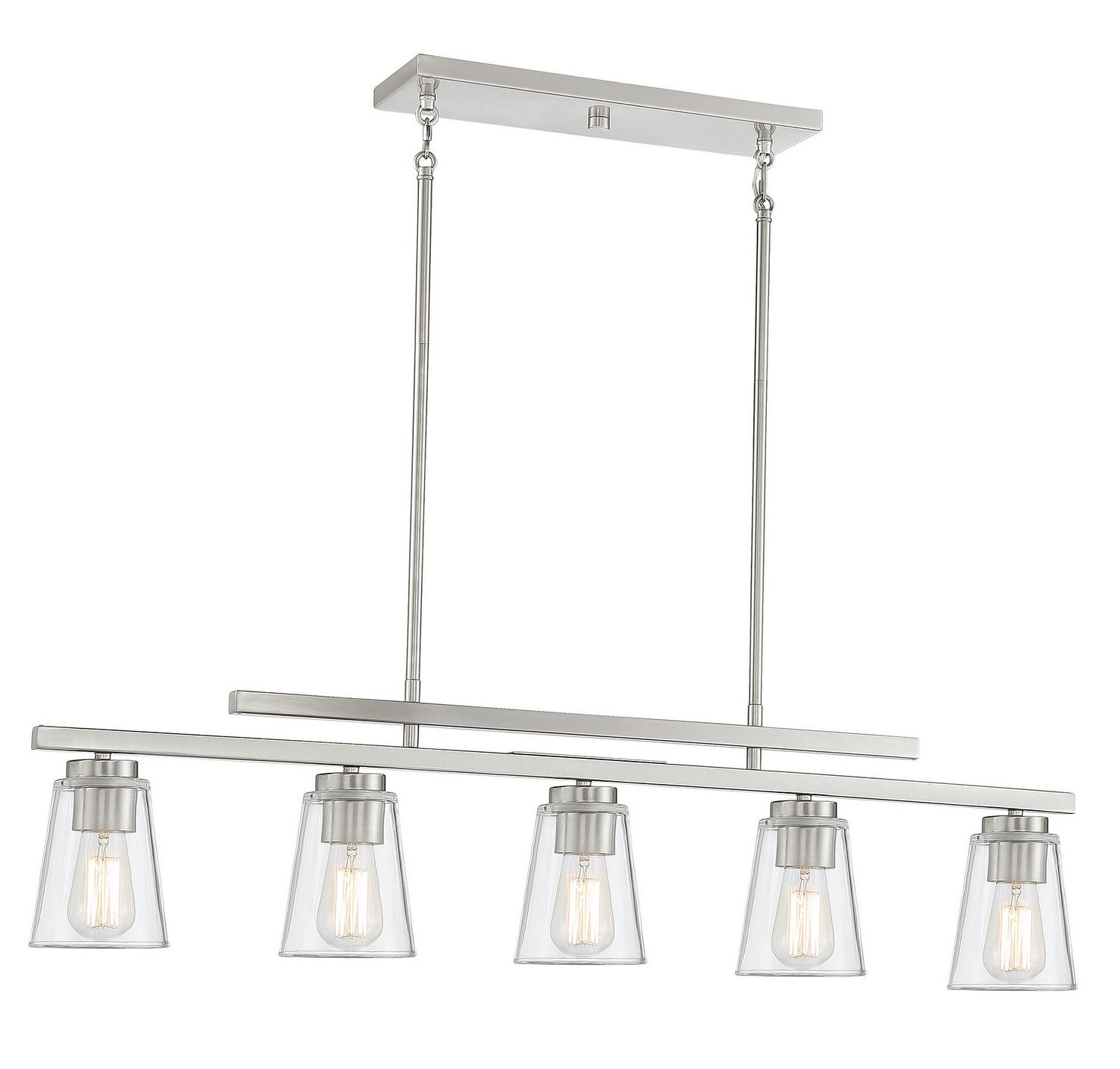 Savoy House - 1-1023-5-SN - Five Light Linear Chandelier - Calhoun - Satin Nickel