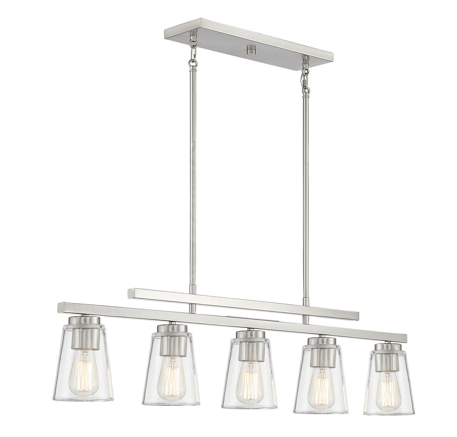 Savoy House - 1-1023-5-SN - Five Light Linear Chandelier - Calhoun - Satin Nickel