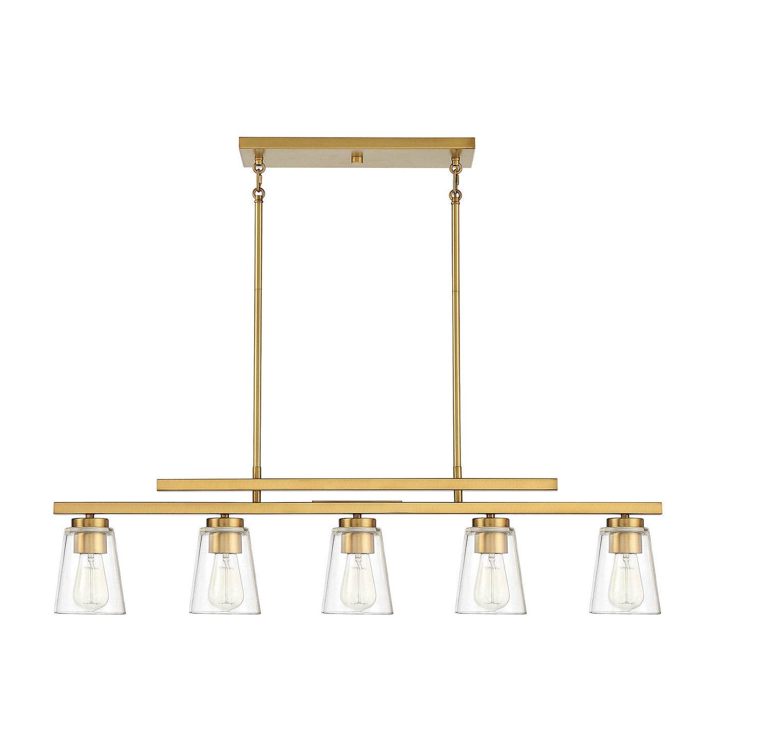 Savoy House - 1-1023-5-322 - Five Light Linear Chandelier - Calhoun - Warm Brass