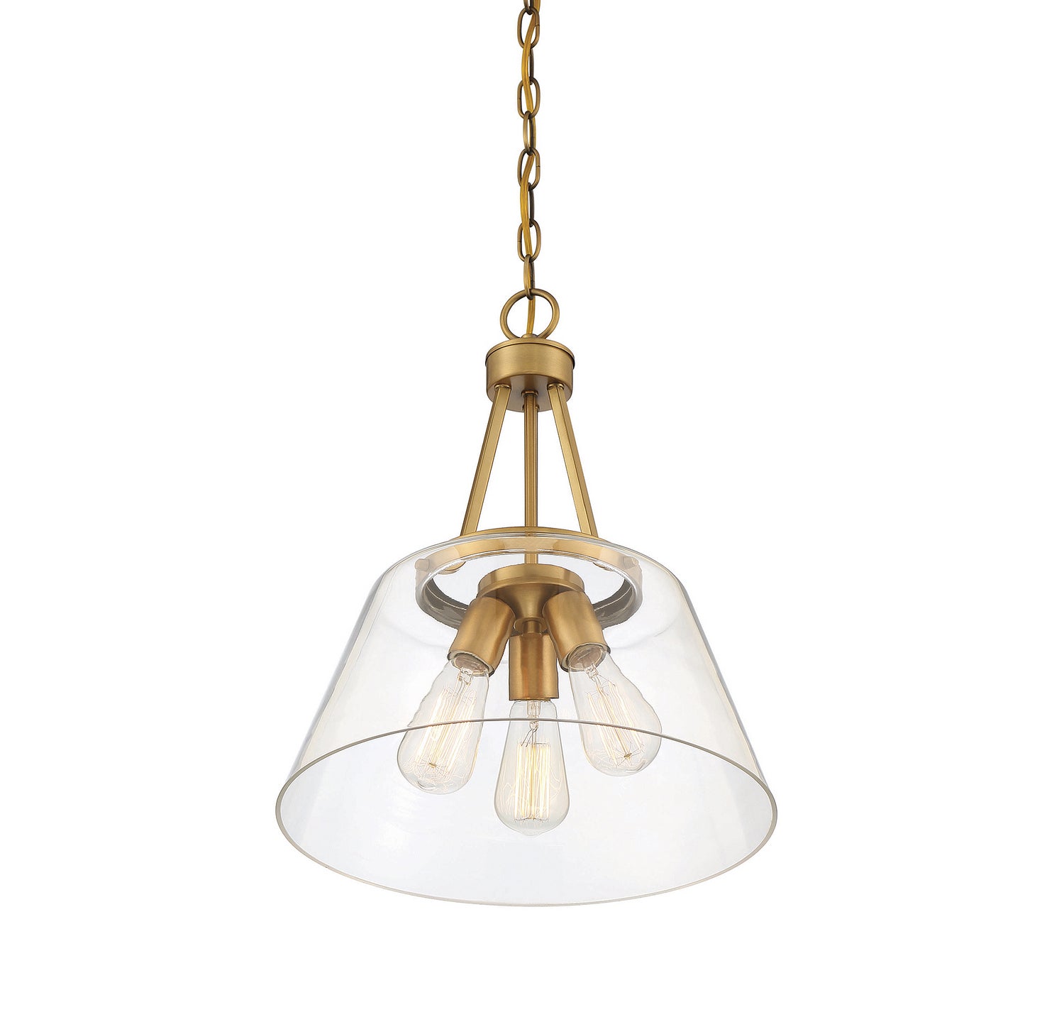 Savoy House - 7-1025-3-322 - Three Light Pendant - Calhoun - Warm Brass