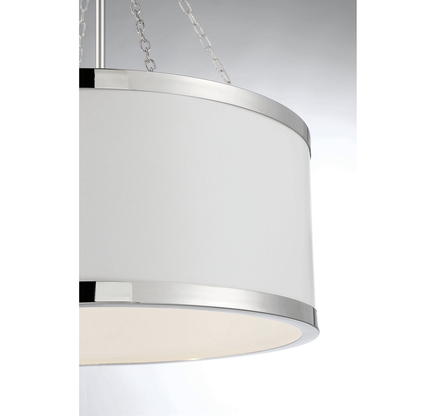 Savoy House - 7-188-6-172 - Six Light Pendant - Delphi - White with Polished Nickel Acccents