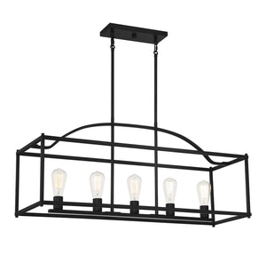 Savoy House - 1-190-5-89 - Five Light Linear Chandelier - Palladian - Matte Black