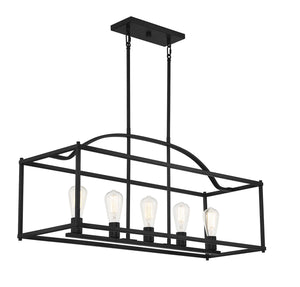 Savoy House - 1-190-5-89 - Five Light Linear Chandelier - Palladian - Matte Black