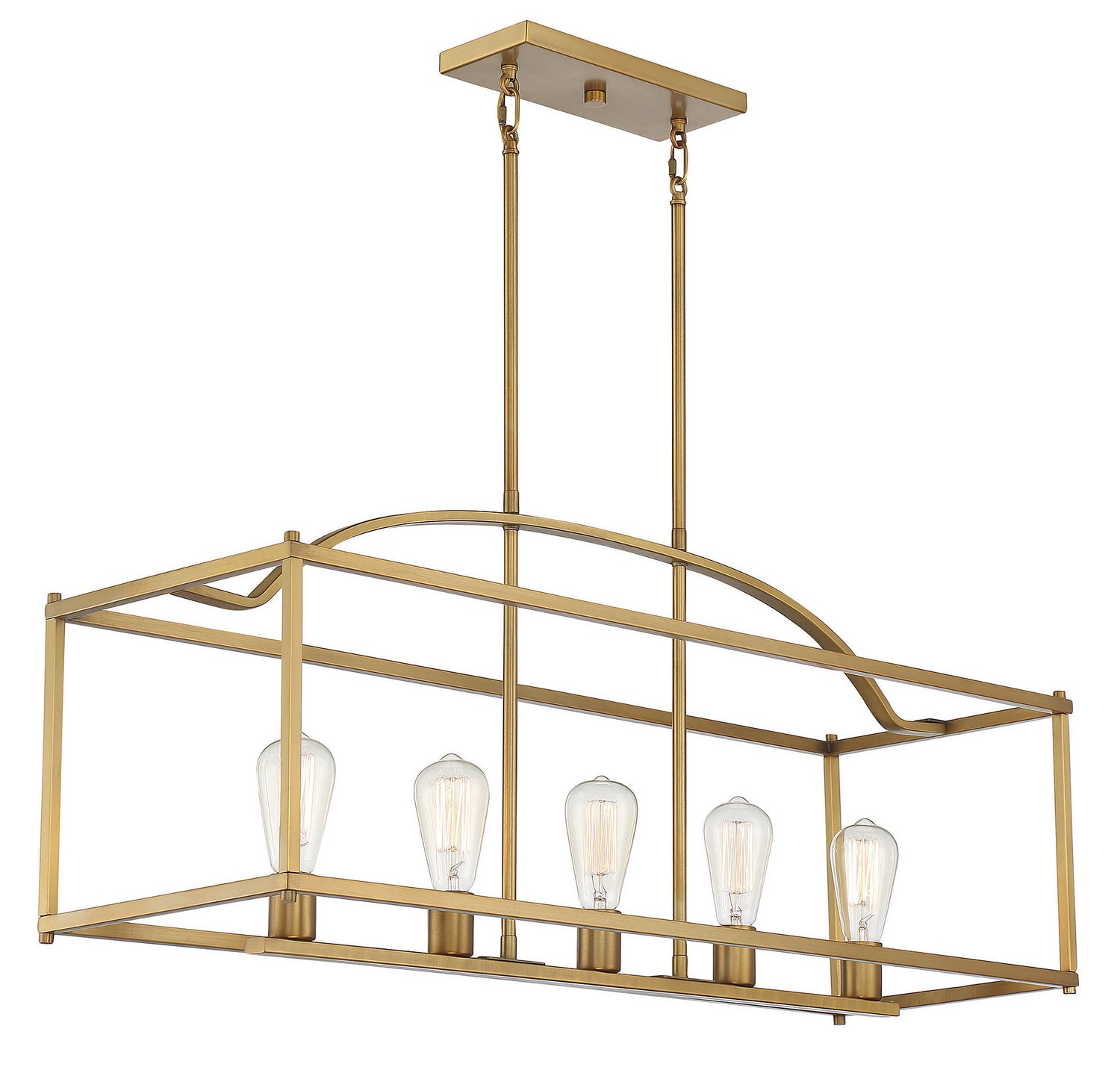 Savoy House - 1-190-5-322 - Five Light Linear Chandelier - Palladian - Warm Brass