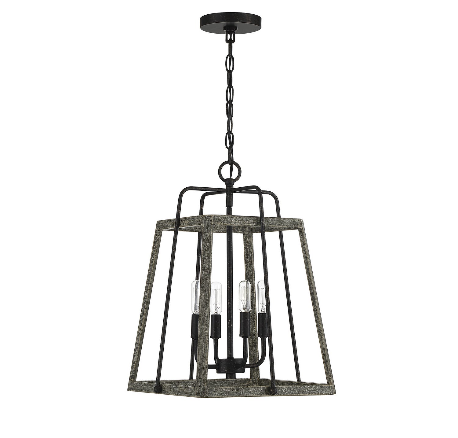 Savoy House - 7-8893-4-101 - Four Light Pendant - Hasting - Noblewood with Iron