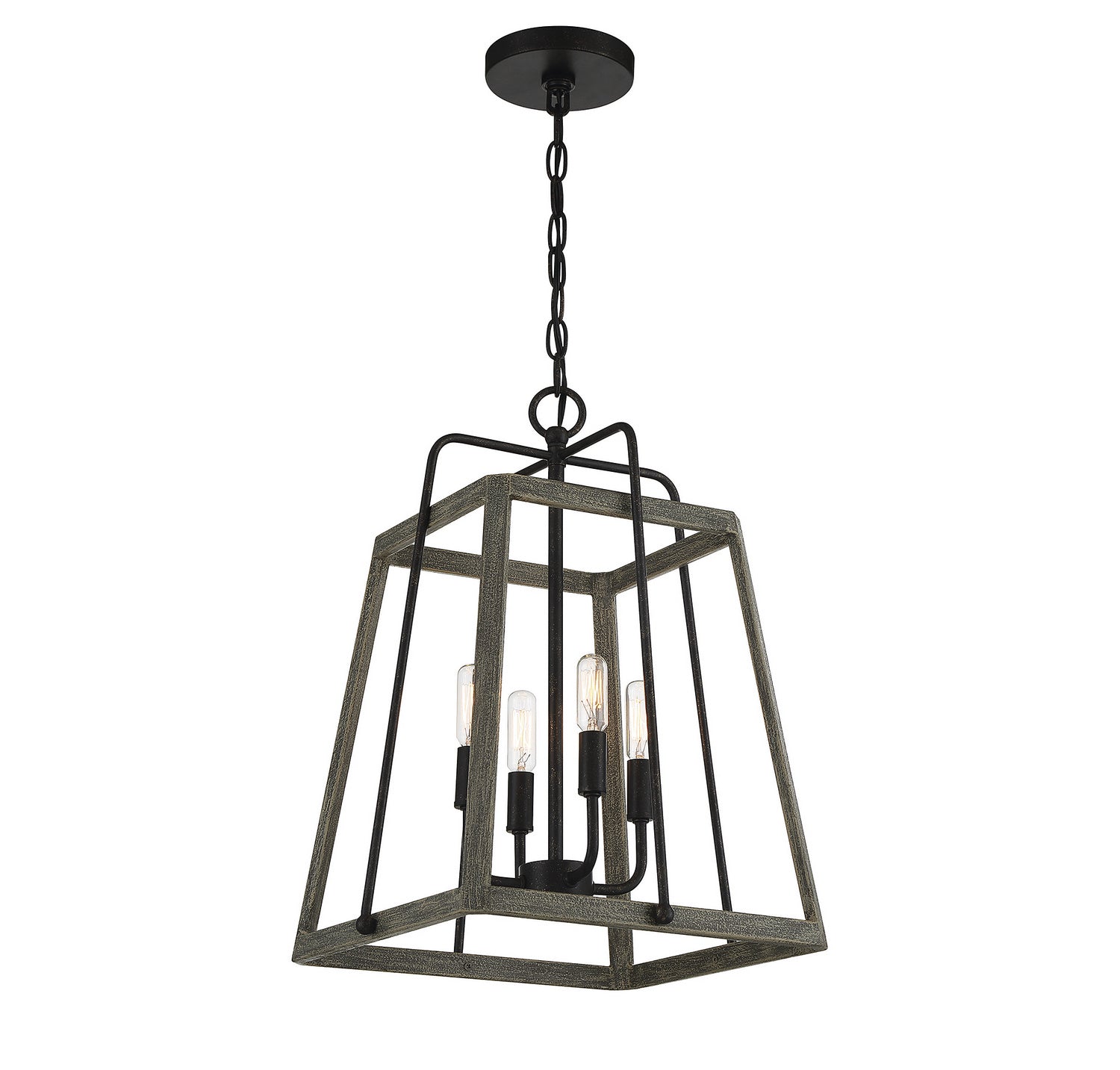 Savoy House - 7-8893-4-101 - Four Light Pendant - Hasting - Noblewood with Iron