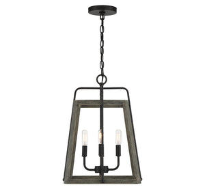 Savoy House - 7-8893-4-101 - Four Light Pendant - Hasting - Noblewood with Iron