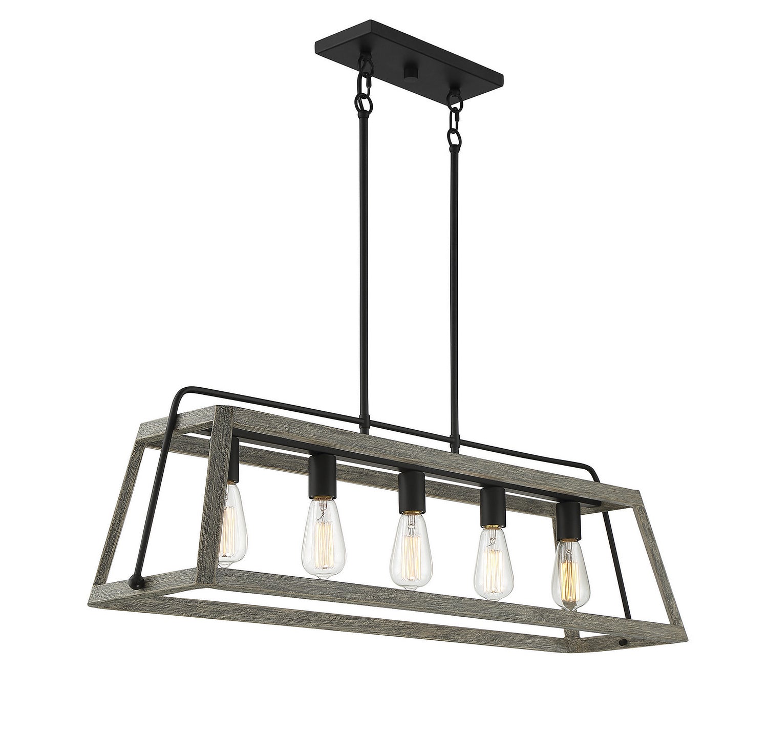 Savoy House - 1-8892-5-101 - Five Light Linear Chandelier - Hasting - Noblewood with Iron