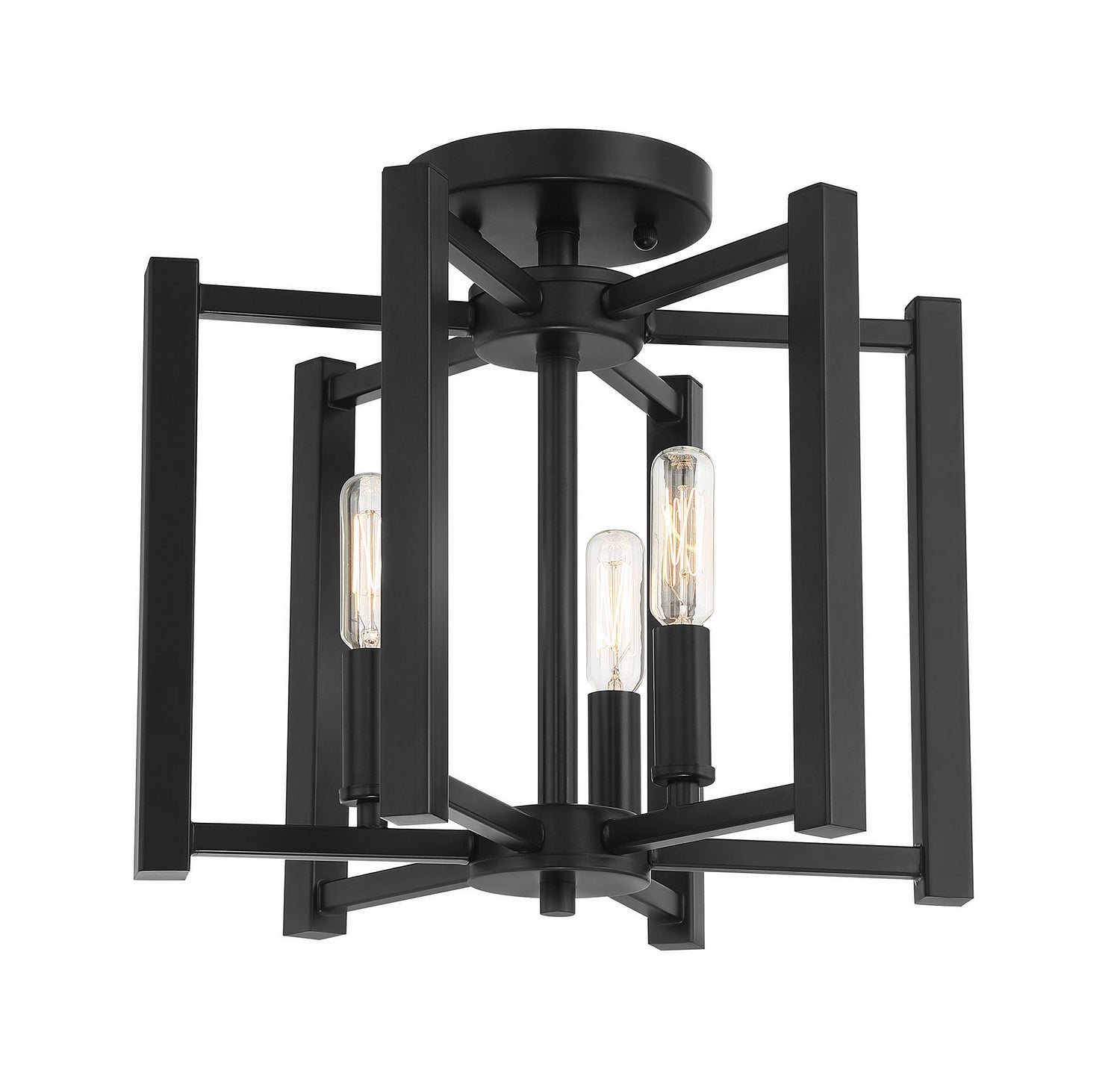 Savoy House - 6-7702-3-89 - Three Light Semi-Flush Mount - Benson - Matte Black