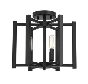 Savoy House - 6-7702-3-89 - Three Light Semi-Flush Mount - Benson - Matte Black