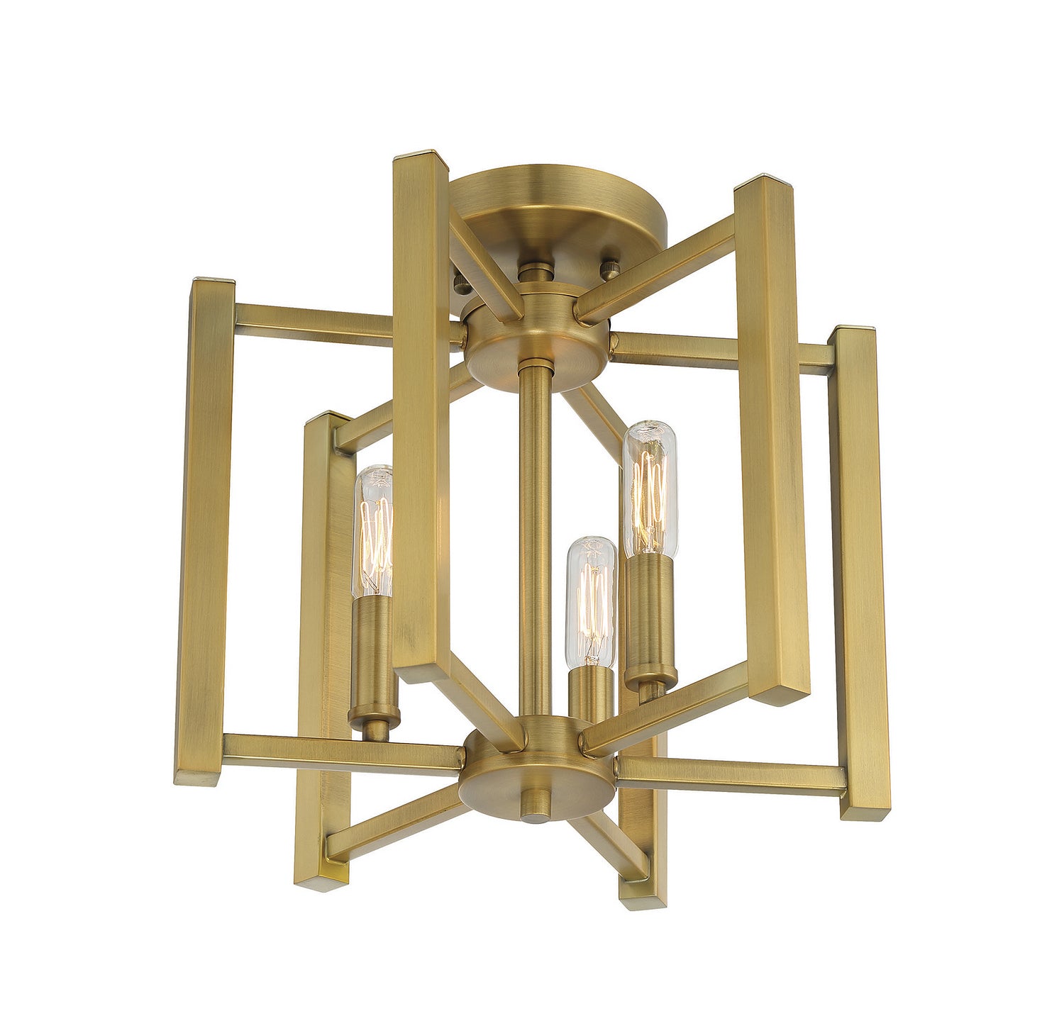 Savoy House - 6-7702-3-322 - Three Light Semi-Flush Mount - Benson - Warm Brass