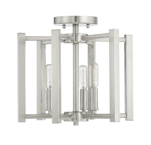 Savoy House - 6-7702-3-SN - Three Light Semi-Flush Mount - Benson - Satin Nickel