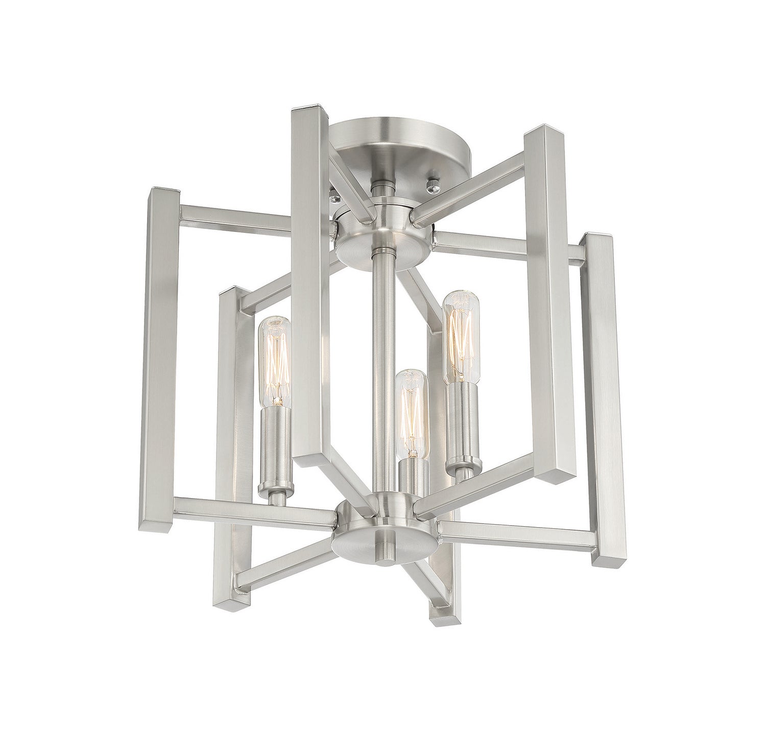 Savoy House - 6-7702-3-SN - Three Light Semi-Flush Mount - Benson - Satin Nickel