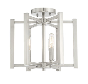 Savoy House - 6-7702-3-SN - Three Light Semi-Flush Mount - Benson - Satin Nickel