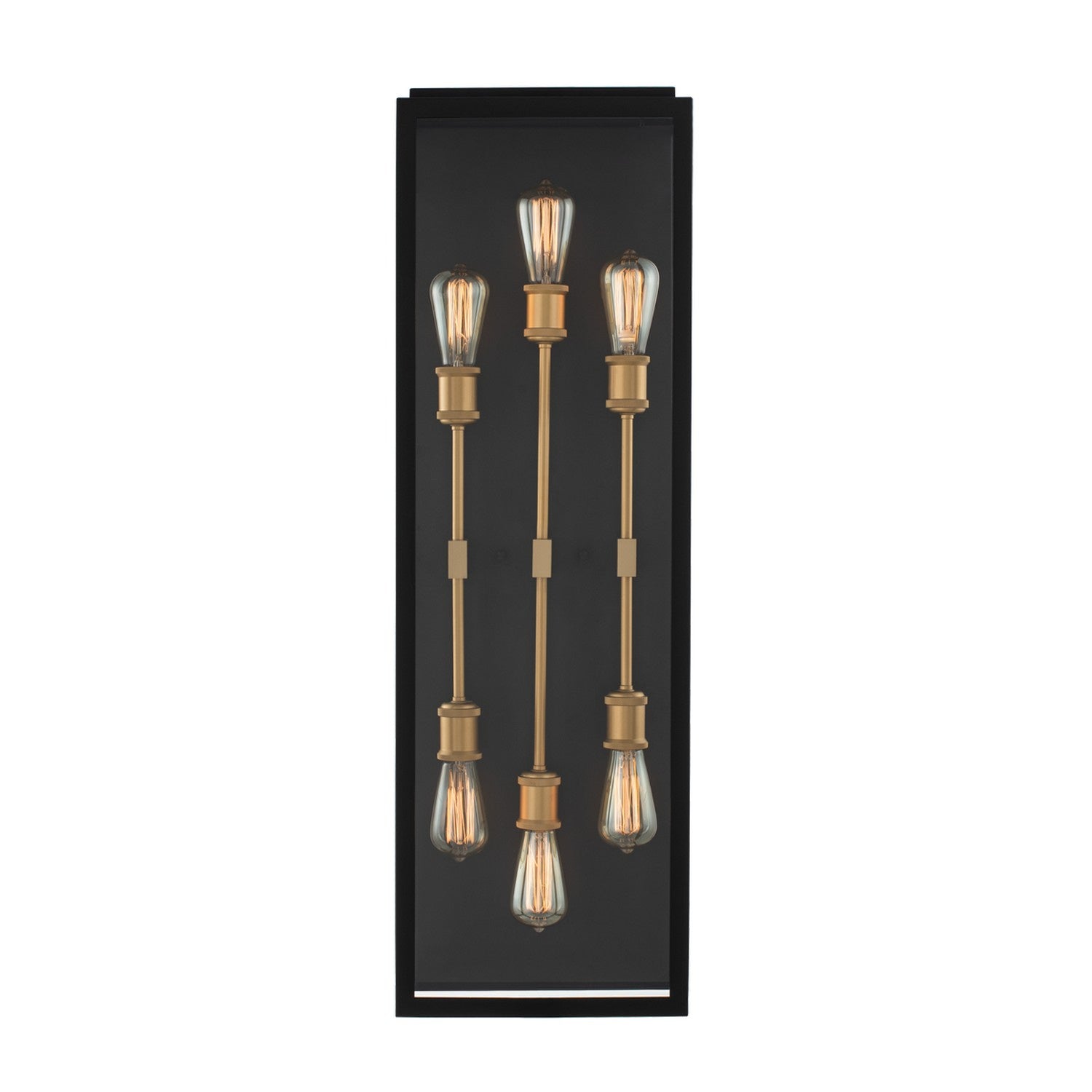 Kalco - 405522BSG - Six Light Wall Sconce - Ashland - Matte Black w Sanded Gold