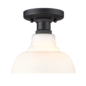 Golden - 0305-FM BLK-VMG - One Light Flush Mount - Carver BLK - Matte Black