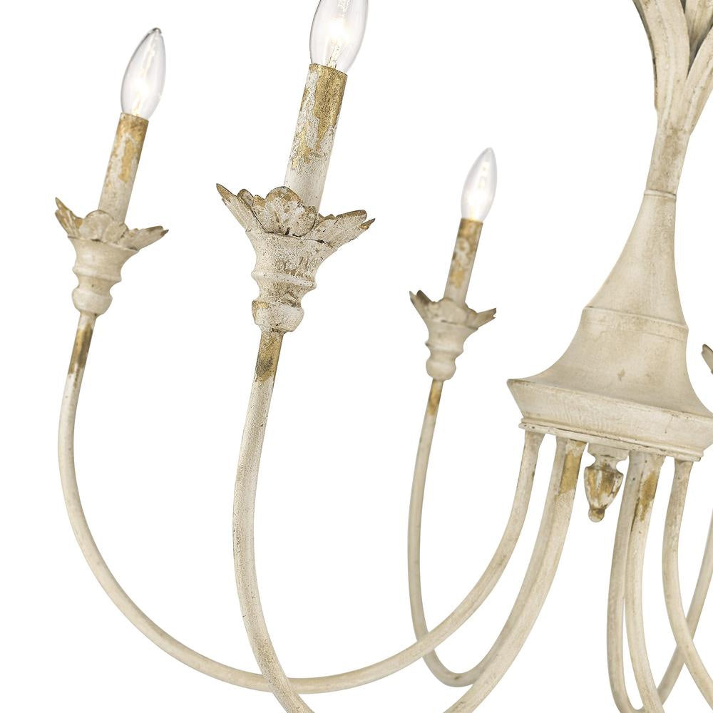 Golden - 0846-6 AI - Six Light Chandelier - Lillianne - Antique Ivory