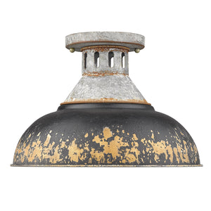 Golden - 0865-SF AGV-ABI - One Light Semi-Flush Mount - Kinsley - Aged Galvanized Steel