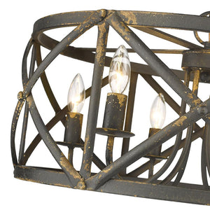 Golden - 0890-6 ABI - Six Light Chandelier - Alcott - Antique Black Iron