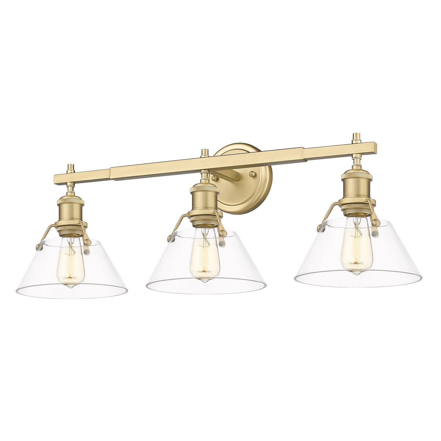 Golden - 3306-BA3 BCB-CLR - Three Light Bath Vanity - Orwell BCB - Brushed Champagne Bronze