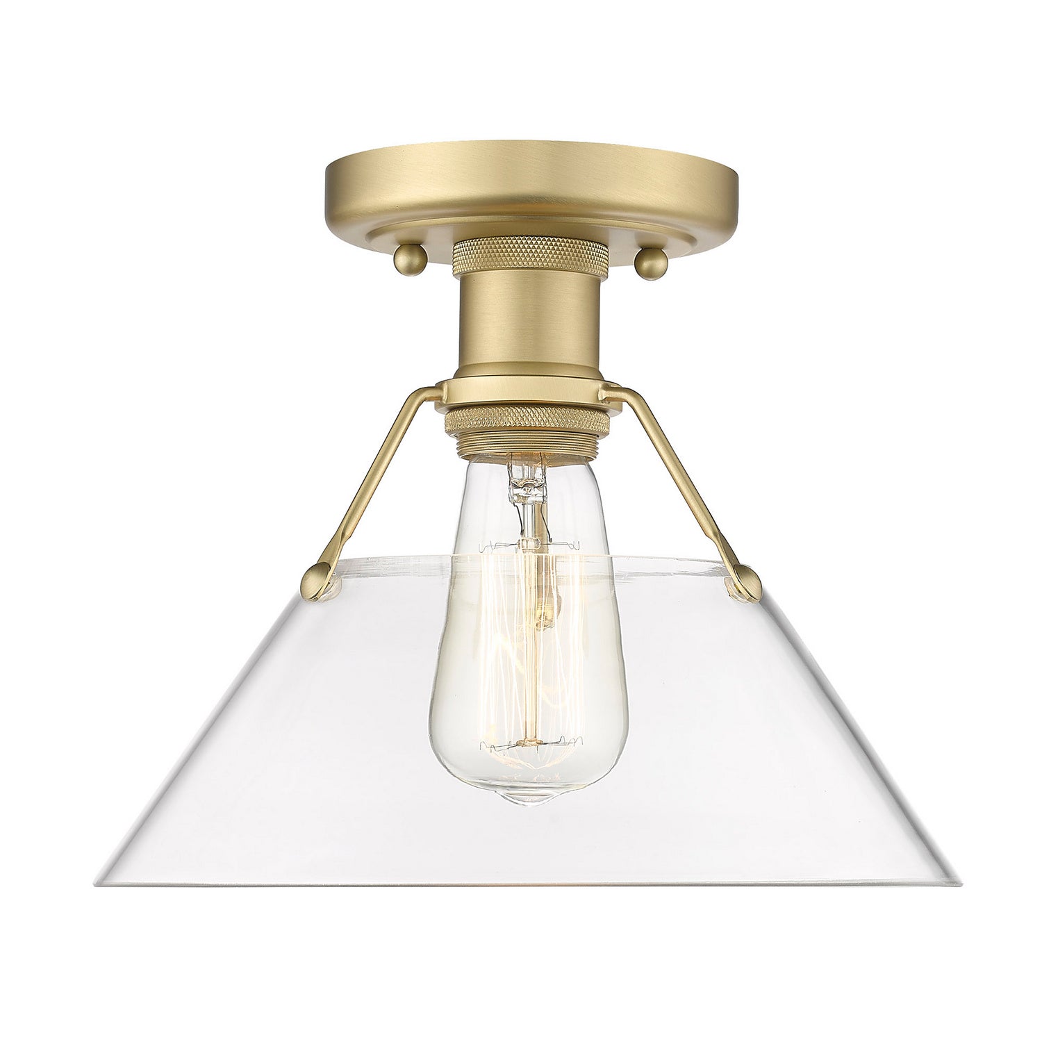 Golden - 3306-FM BCB-CLR - One Light Flush Mount - Orwell BCB - Brushed Champagne Bronze