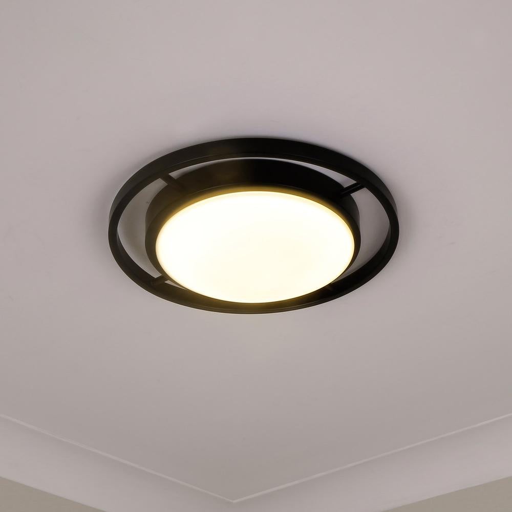 Golden - 9130-FM14 BLK-OP - LED Flush Mount - Astra - Matte Black