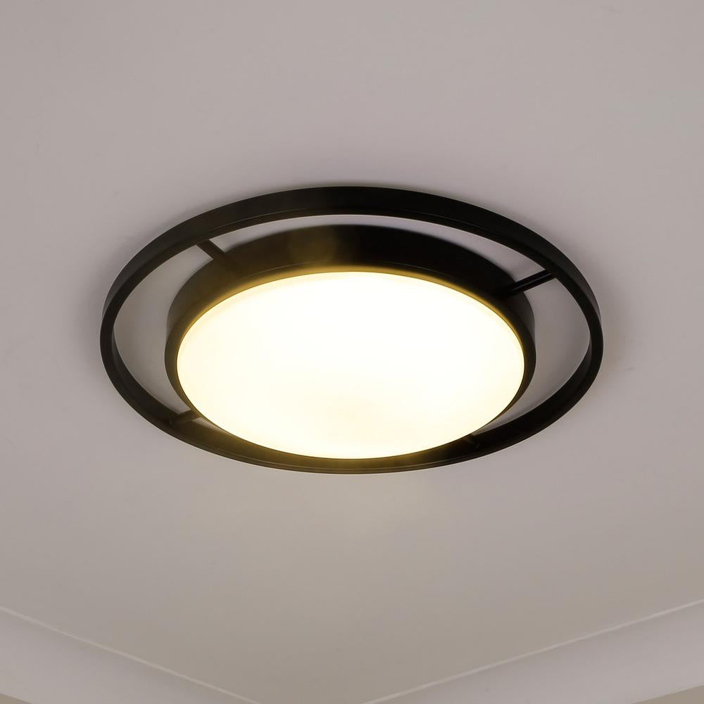 Golden - 9130-FM17 BLK-OP - LED Flush Mount - Astra - Matte Black