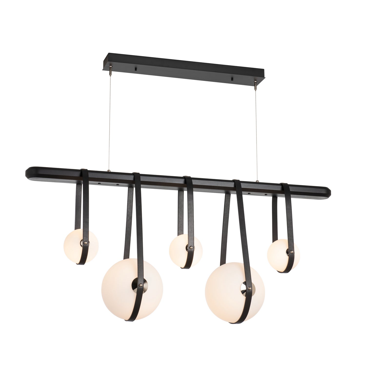 Hubbardton Forge - 131046-LED-STND-10-24-LK-WB-GG0701 - Derby Linear 5-Light LED Pendant - Derby - Black