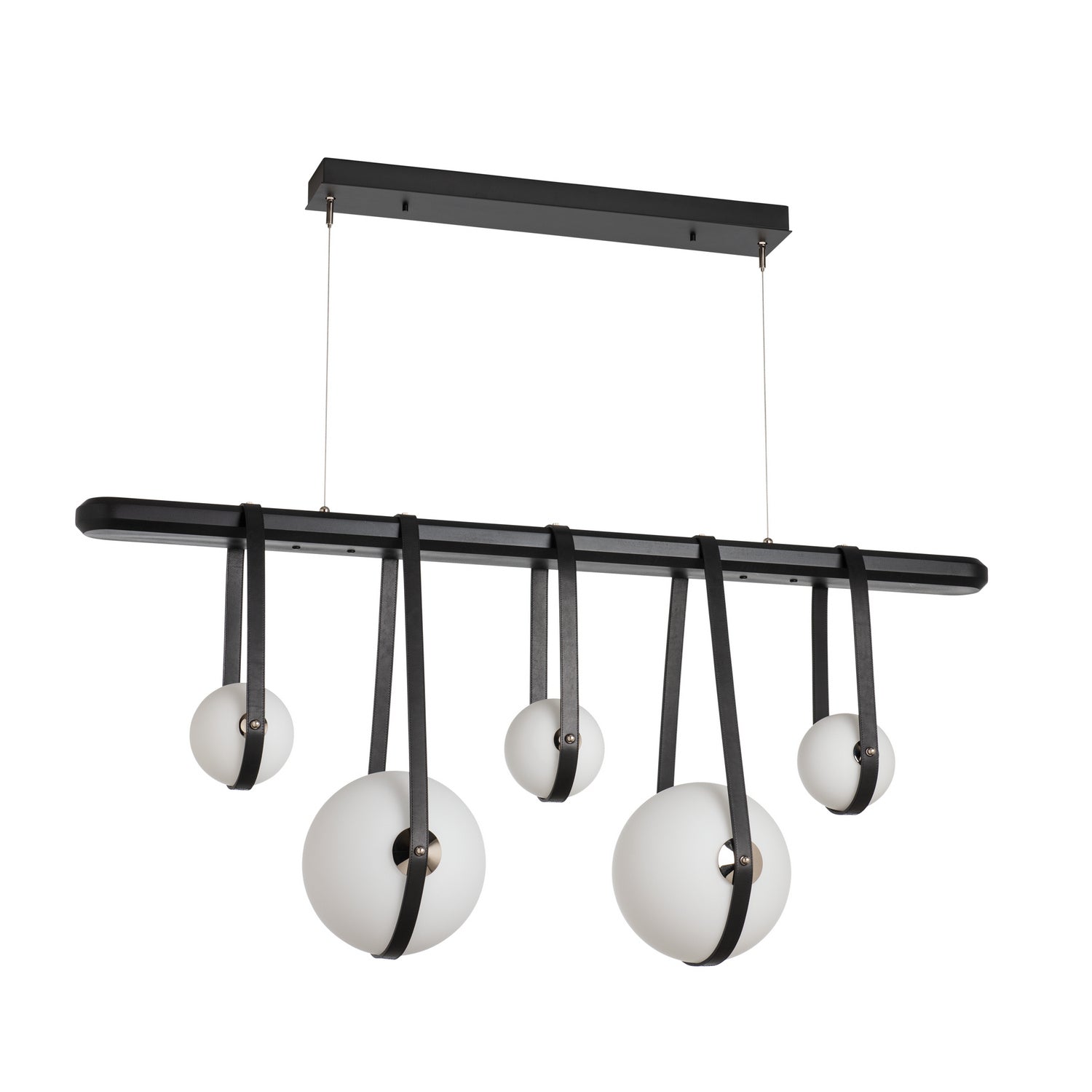 Hubbardton Forge - 131046-LED-STND-10-24-LK-WB-GG0701 - Derby Linear 5-Light LED Pendant - Derby - Black